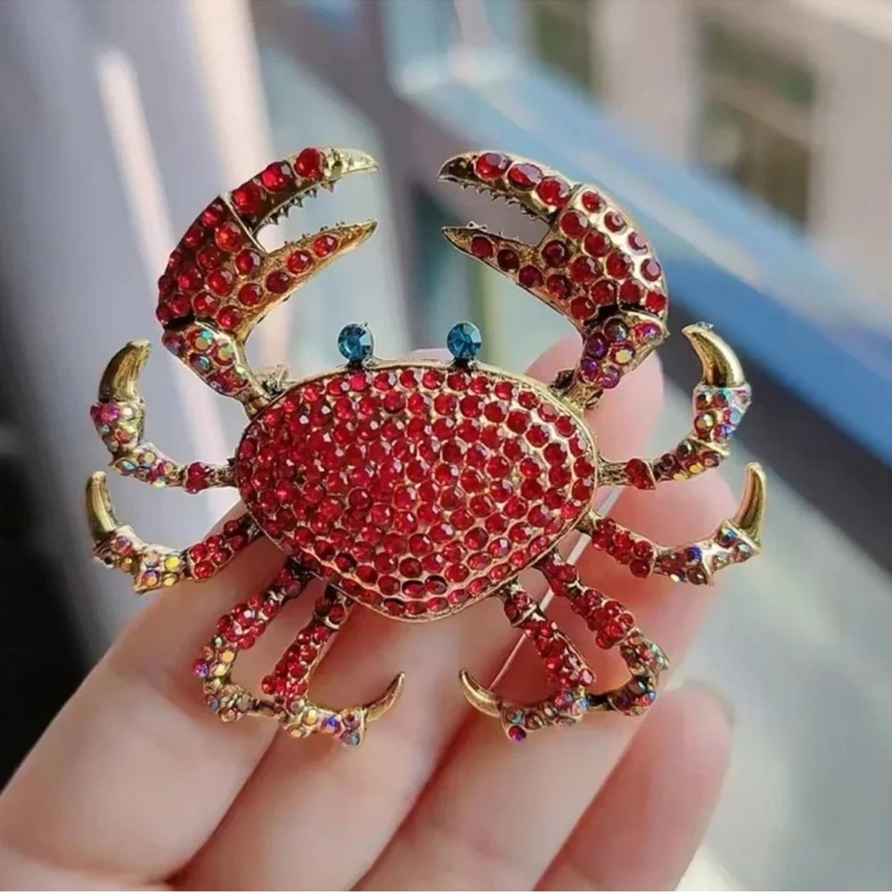 Red Crystal Crystal Brooch